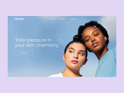 Skincare brand home page 2d animation canvas interaction design javascript motion svg animation typography