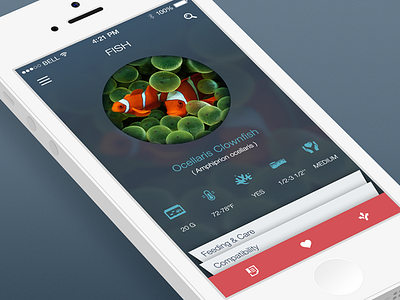 Aquarium App app design fish icons iphone mobile nav navigation reef saltwater tank ui