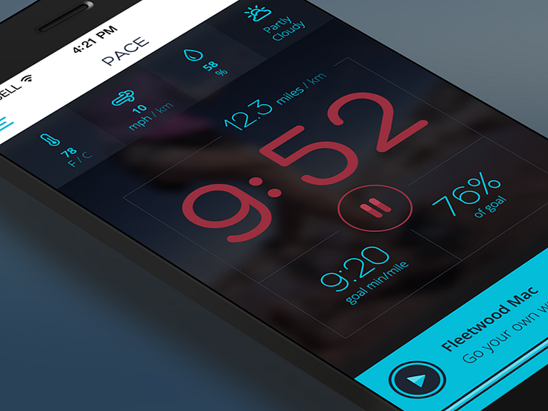 Running App Pace by Anke Mackenthun on Dribbble