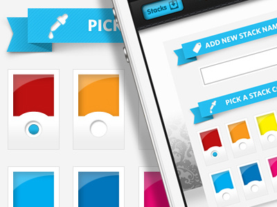 iPhone App Color Selection app buttons color select first shot gui iphone mobile navigation ux