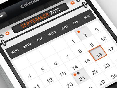 iPhone App - Calendar app calendar date design iphone month ui year