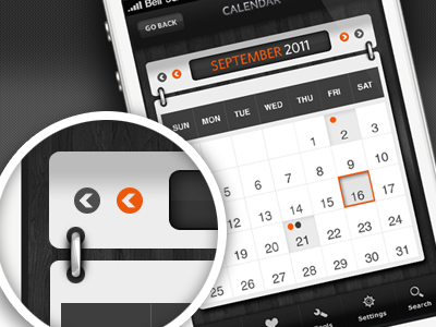 iPhone App - Calendar Detail app calendar date design iphone month ui year