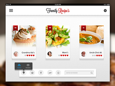 Recipe App - iPad design icons ipad recipes search ui ux