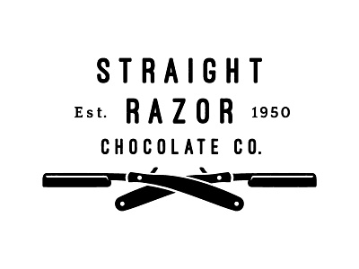 Straight Razor Chocolate Co. logo chocolate manly modern vintage straight razor