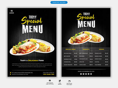 Restaurant Food Menu Flyer graphic design