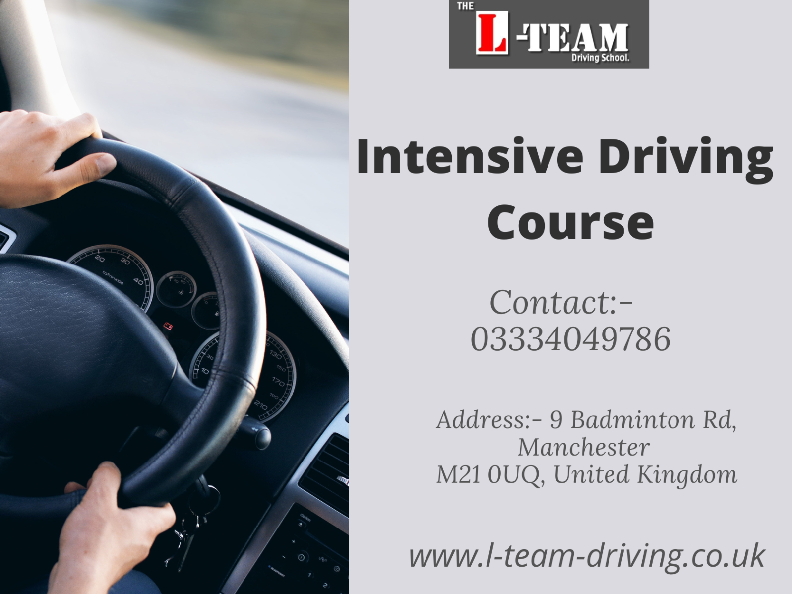 The Intensive Driving Course by L Team Driving School on Dribbble