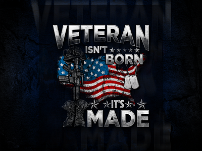 Veteran Isn't Born, Vintage T-Shirt Design Print On Demand adobe photoshop clothing design graphic design merch by amazon merch design merchandise design print on demand t shirt design teespring vector graphic