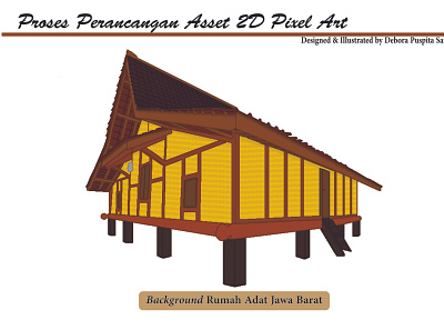 Asset Game Pixel Art 2D_Rumah Adat "Panggung" Jawa Barat branding design graphic design illustration illustration art