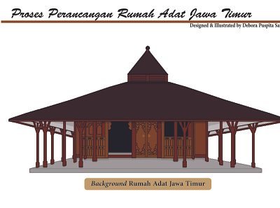 Asset Game Pixel Art 2D_Rumah Adat "Joglo" Jawa Timur branding design graphic design illustration illustration art vector