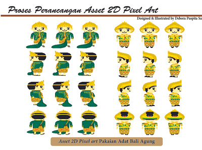 Asset Game Pixel Art 2D_Pakaian Adat Bali "Agung" branding design graphic design illustration illustration art vector