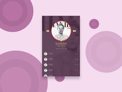 Music Player Concept Design app daily ui music music player player shakira sketch app ui