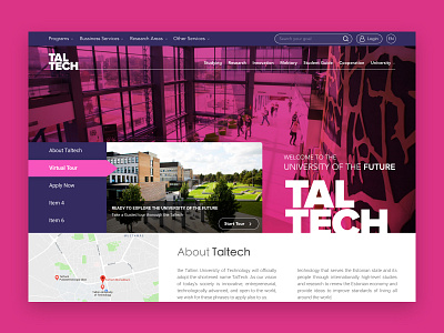 Taltech University Website design dribbble estonia sketch tallinn technology ui university web design web page
