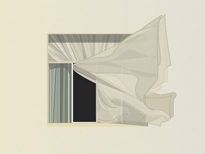 wind(ow) curtains graphic design illustration wind window