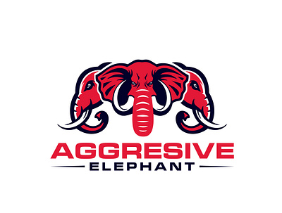 Aggresive Elephant logo adobe illustrator brand design brand identity branding business logo company logo logo logo design logo maker logodesign minimal minimalist