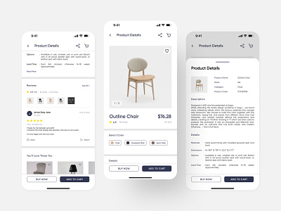Product Details detail product furniture mobile apps product page ui ui design ui mobile