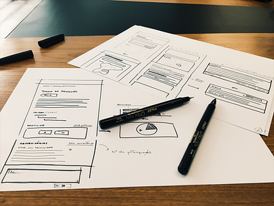 Sketches and wireframes
