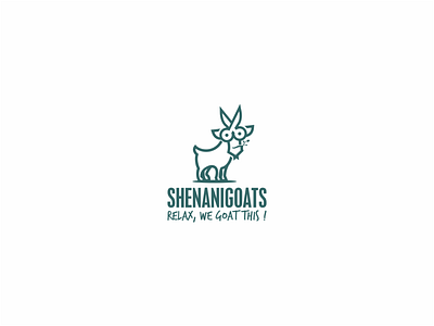 Shenanigoats Landscaping branding goat icon landscaping logo minimal scissors