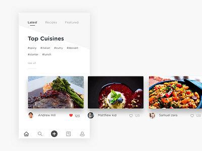Food App awesome ui clean ui cuisine app food mobile app recipe top mobile apps
