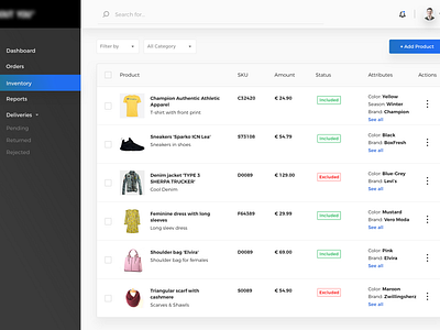 Inventory List - Ecommerce Backend by MJ on Dribbble