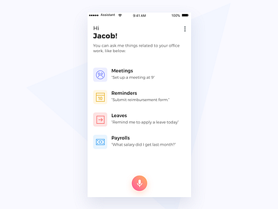 Employee Assistant App assistant app clean employee office planning trending ui ux virtual assistant white