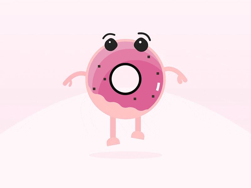 Jumping Donut animation clean donut food illustration jumping principleformac sweet
