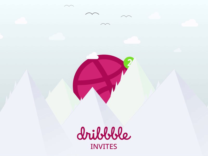 2 Dribbble Invites dribbble illustration invite motion ui