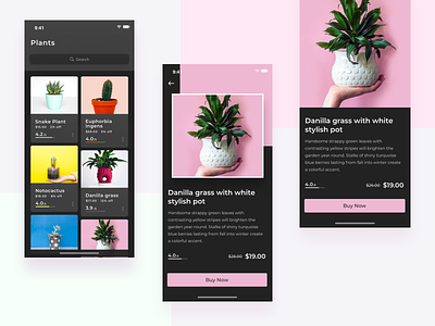 Plants Selling App - Detail Screens