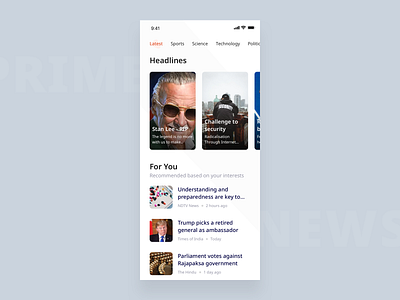 News App Concept - WIP app category clean headlines ios news sketch trending ui ui ux white