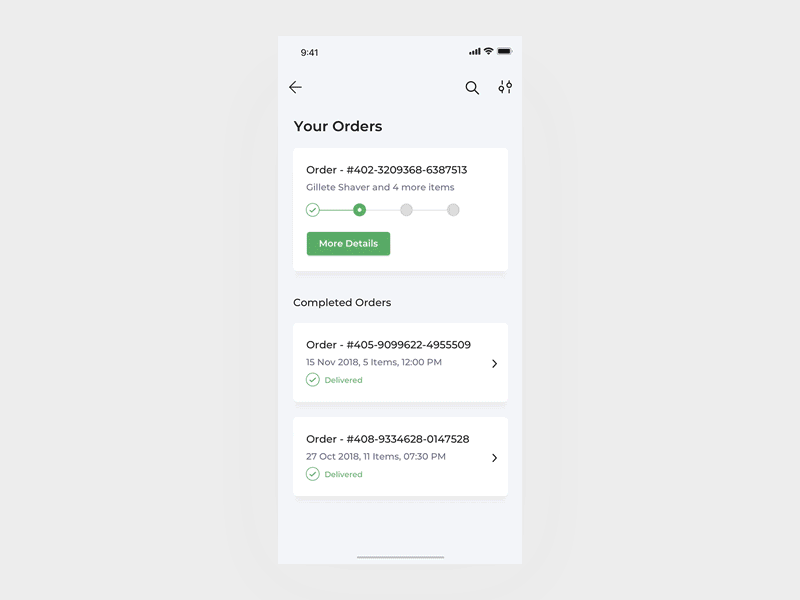 Grocery Delivery App - Interaction