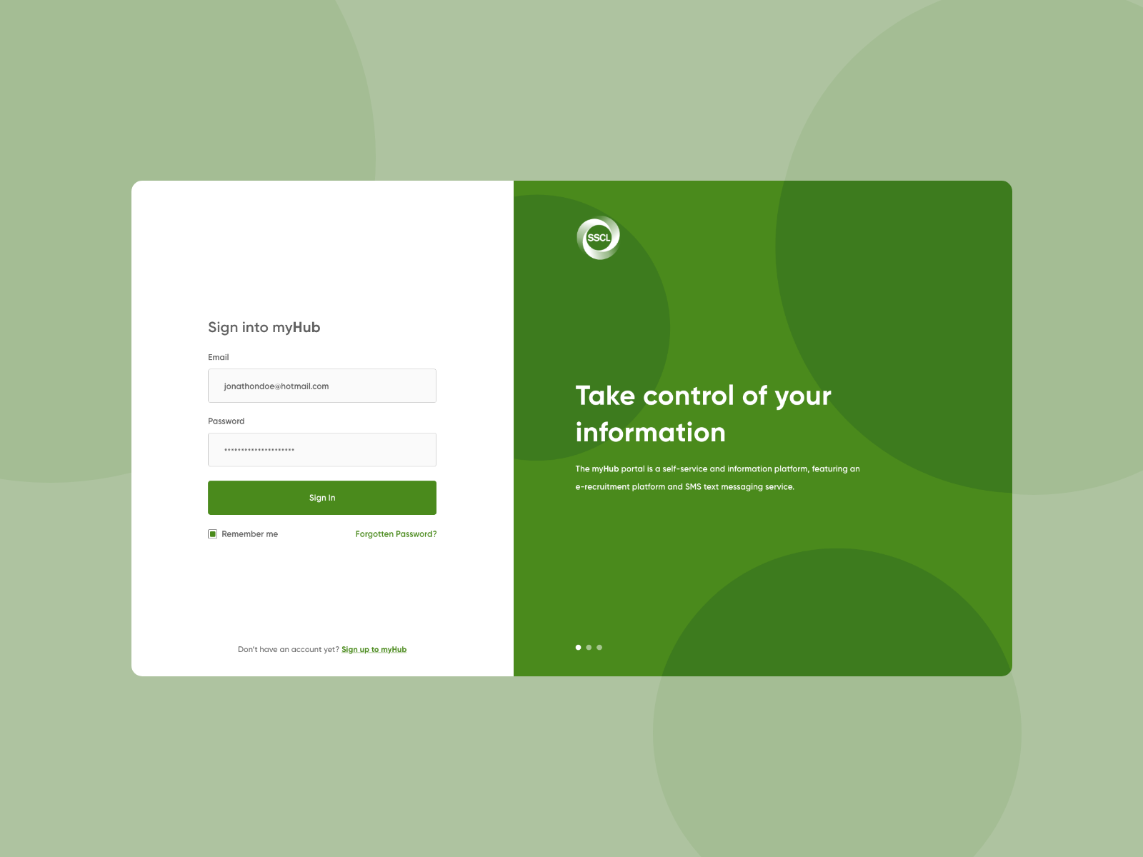 SSCL myHub Single Sign On by Elliot Rylands on Dribbble