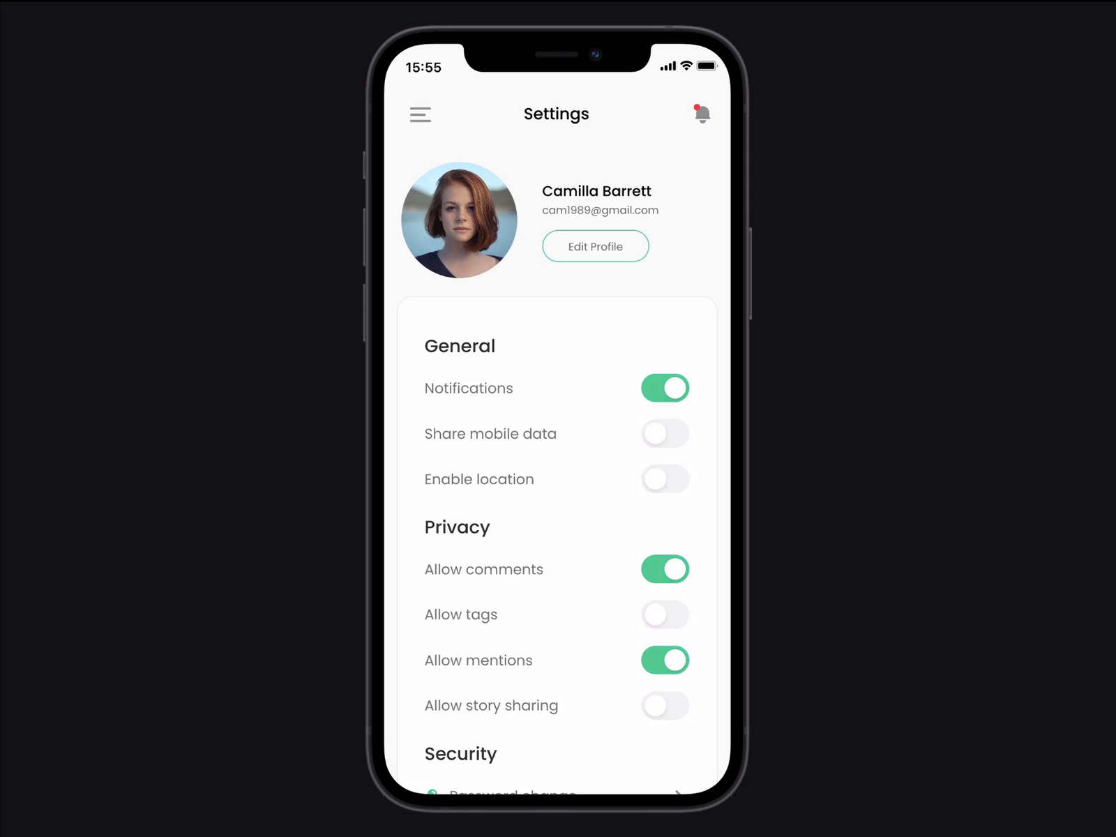 Daily UI Challenge #07 - Settings by Elliot Rylands on Dribbble