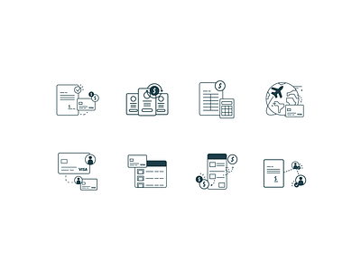 Spend tracking icons app design expense icon illustration line payment simple travel vector