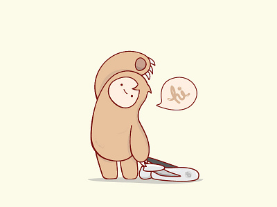 Hi! character debut design graphic illustration jetpack procurify sloth startup vancouver vector