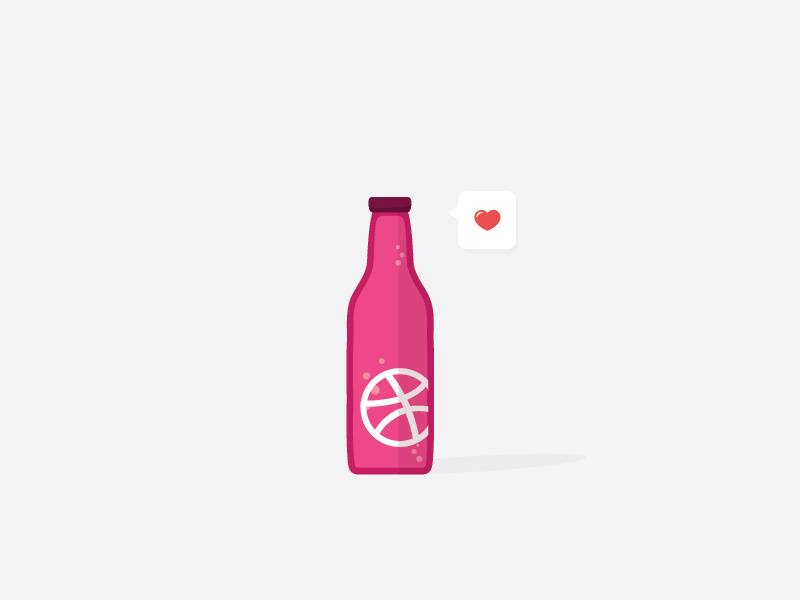 Like an ice cold drink in the summer illustration vector shot rebound pop fizzy dribbble playoff love pink bottle stickermule