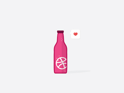 Like an ice cold drink in the summer bottle dribbble fizzy illustration love pink playoff pop rebound shot stickermule vector