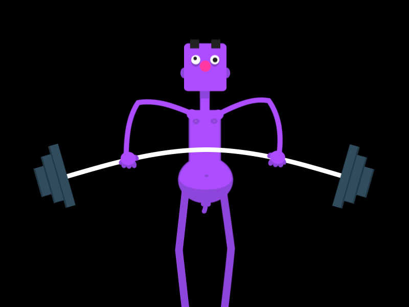 Purple Man 2d animation character flat gif