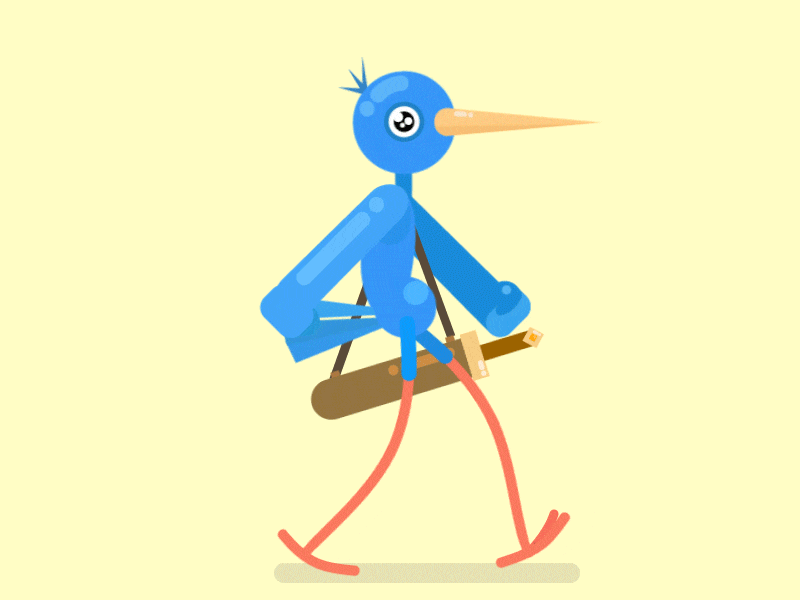 Blue Crow 2d animation character crow gif illustration loop sword