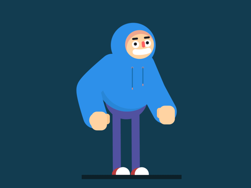 Blue Hoodie animation blue character dance hoodie illustration