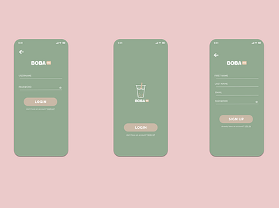 Boba Tea App app branding design minimal ui ux