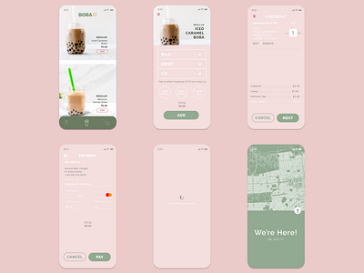 Boba Tea App app branding minimal ui design ui ux uiux