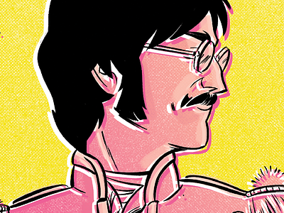 "The act you've known for all these years..." debut halftone illustration john lennon love music poster psychedelic sgt pepper texture the beatles