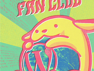"Join the Wapuu fan club" color gig poster halftone icon illustration mascot poster punk texture wapuu web wordpress