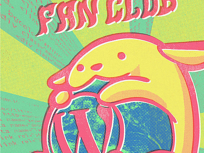 "Join the Wapuu fan club" color gig poster halftone icon illustration mascot poster punk texture wapuu web wordpress