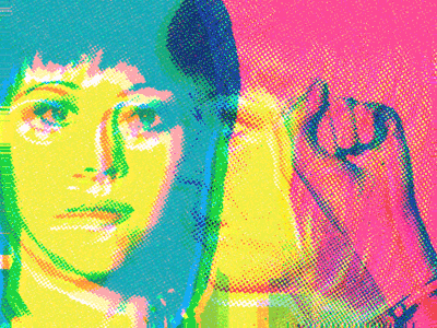 "The revolution will be <embedded>" gif glitch glitch art halftone jane fonda politics punk retro revolution vintage