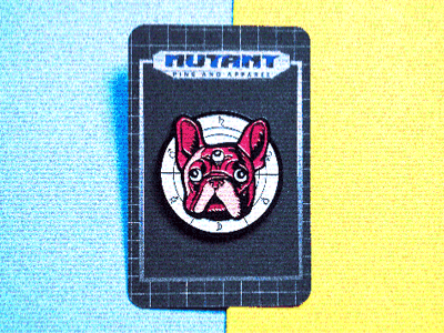 "Embrace duality with this fun french pup" bulldog dog enamel pins french bulldog frenchie glitch goth lapel pins magic magick occult pins