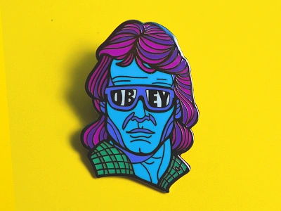 "They Live, We Sleep" enamel pin horror horror movie illustration john carpenter lapel pin movie pin pingame vector