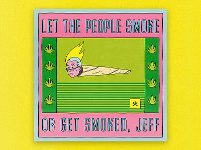 Get Smoked... cartoon color comic editorial editorial illustration funny illustration medical political cartoon states rights weed