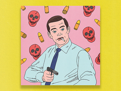 You've had your six! actor bond bullet editorial editorial illustration illustration james bond movies skull spy