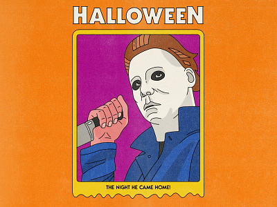 Halloween editorial editorial illustration halloween halloween movie horror horror movie illustration michael myers movies trading card