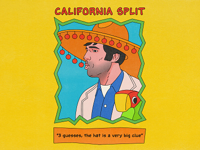 California Split california split design editorial editorial illustration halftone illustration movies pop art texture typography